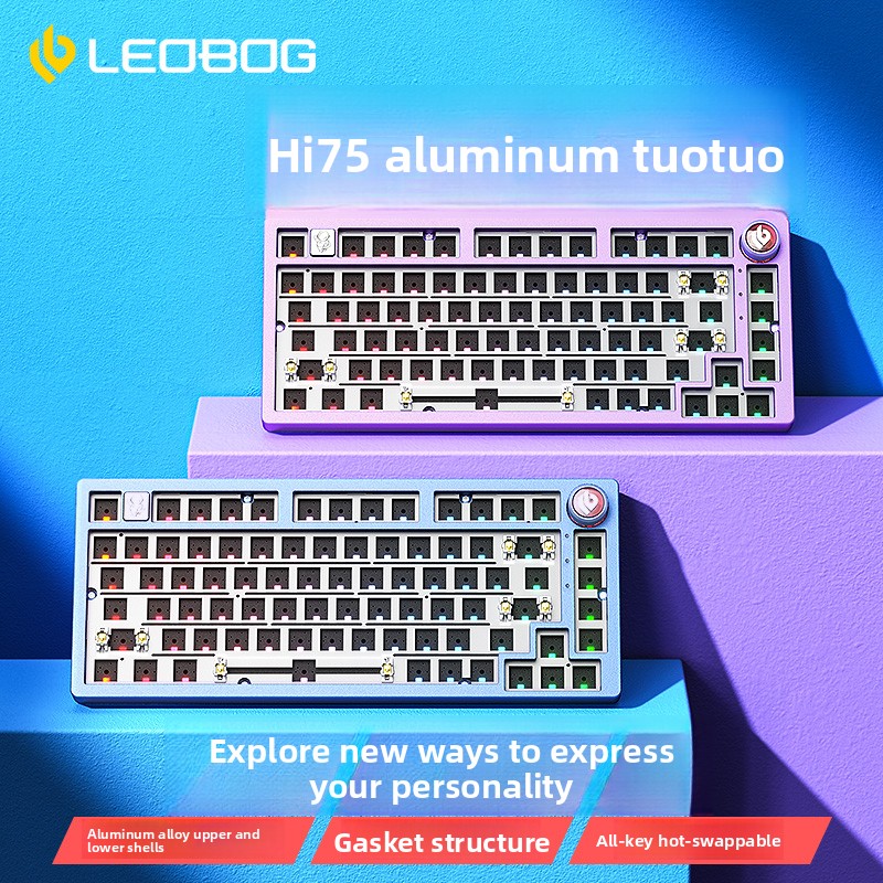 Gaming Keyboard Thocky - LEOBOG Hi75 CNC Aluminum Kit Mechanical