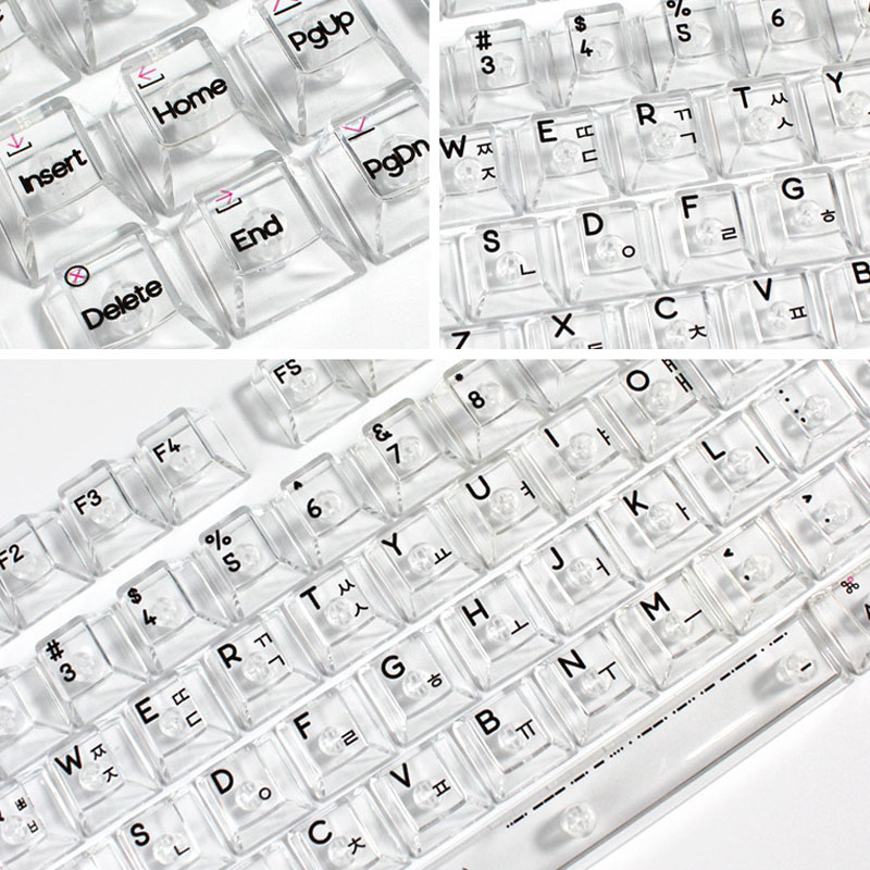 Keyboard Gaming Transparent - Korean Layout 132 Key UV Printing