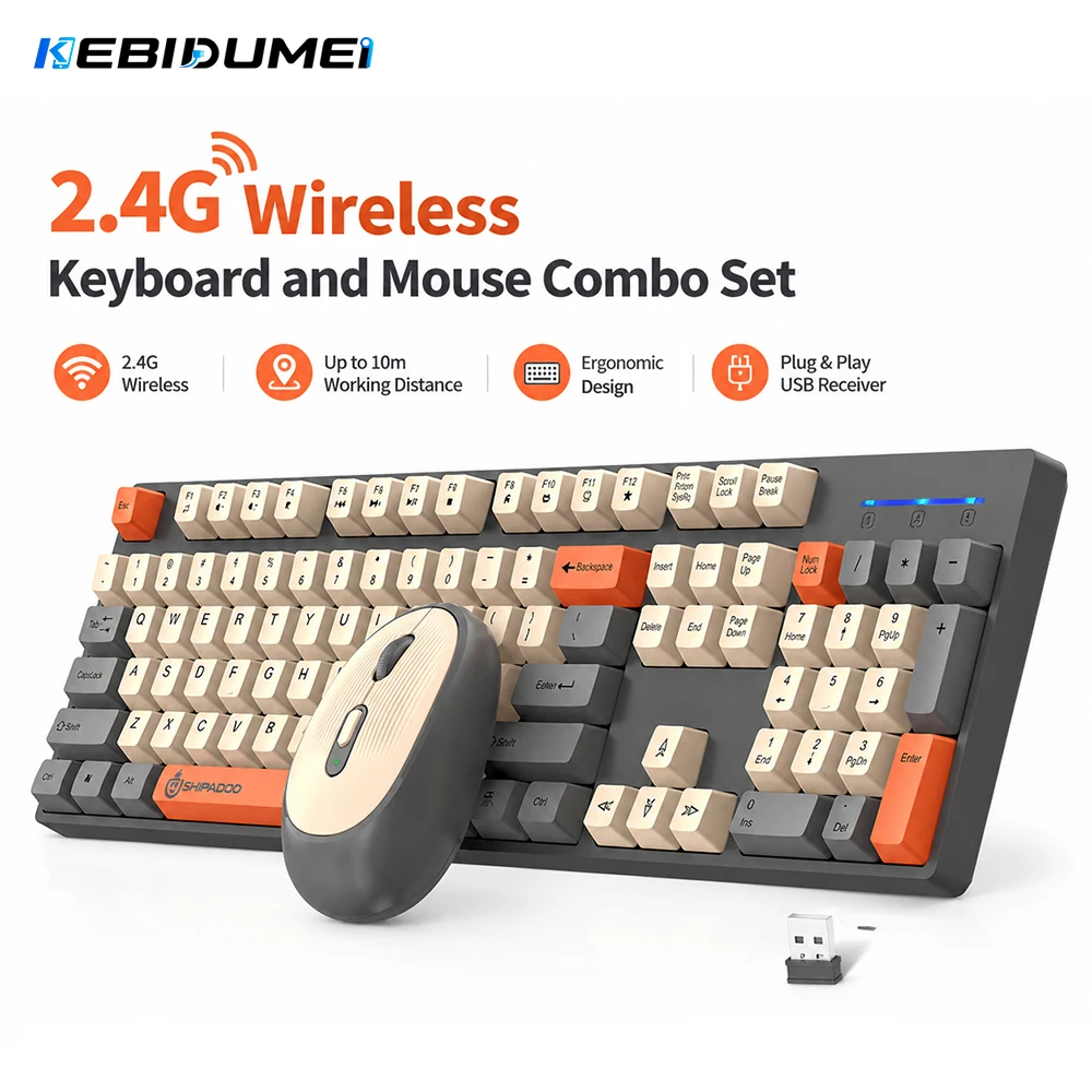 Gaming Keyboard Bundle - KEBIDUMEI 2.4G Wireless Keyboard and Mouse