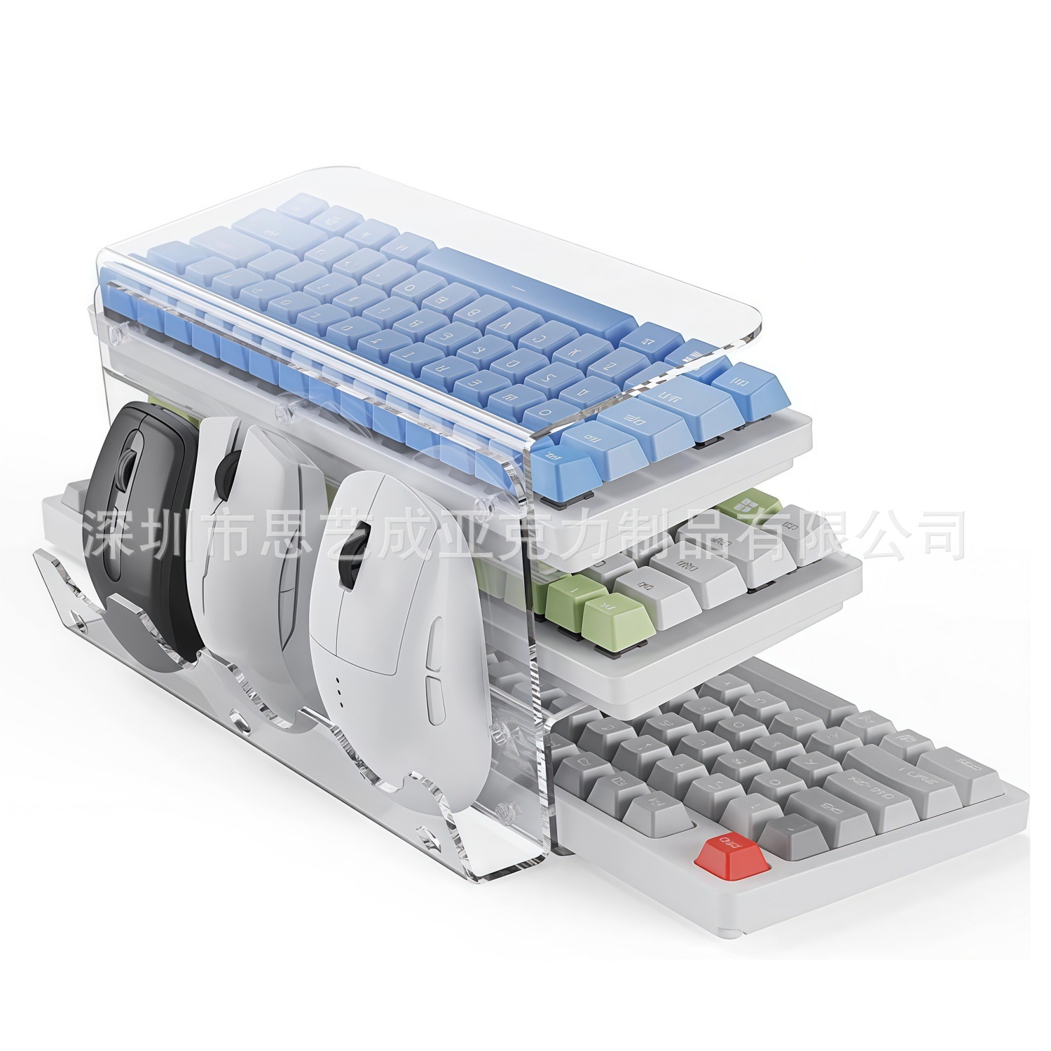 Keyboard Gaming Transparent - New 3-layer Acrylic Keyboard Holder, Desktop