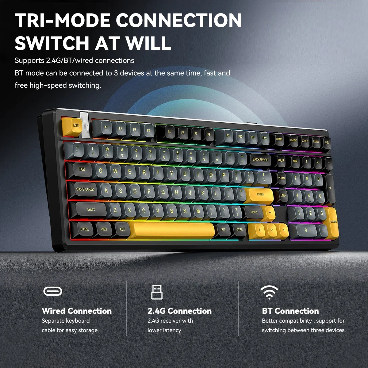 Wireless Mechanical Gaming Key - огляд і ціна Gaming Keyboard Thocky