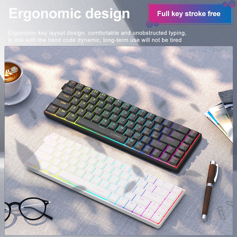E-YOOSO A68 RGB Mini Slim USB  - огляд і ціна Gaming Keyboard Bundle