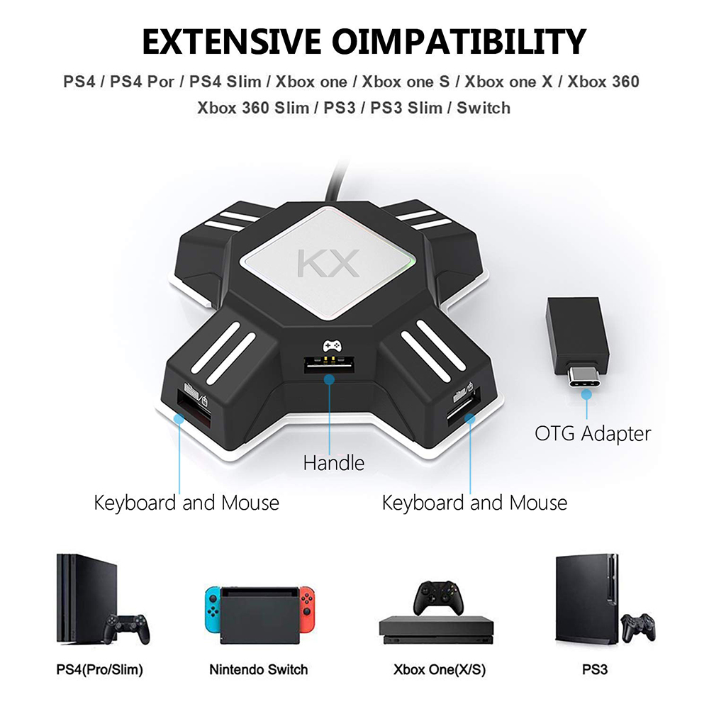 KX Adapter for PS4 Controller  - огляд і ціна Gaming Keyboard And Mouse For Xbox
