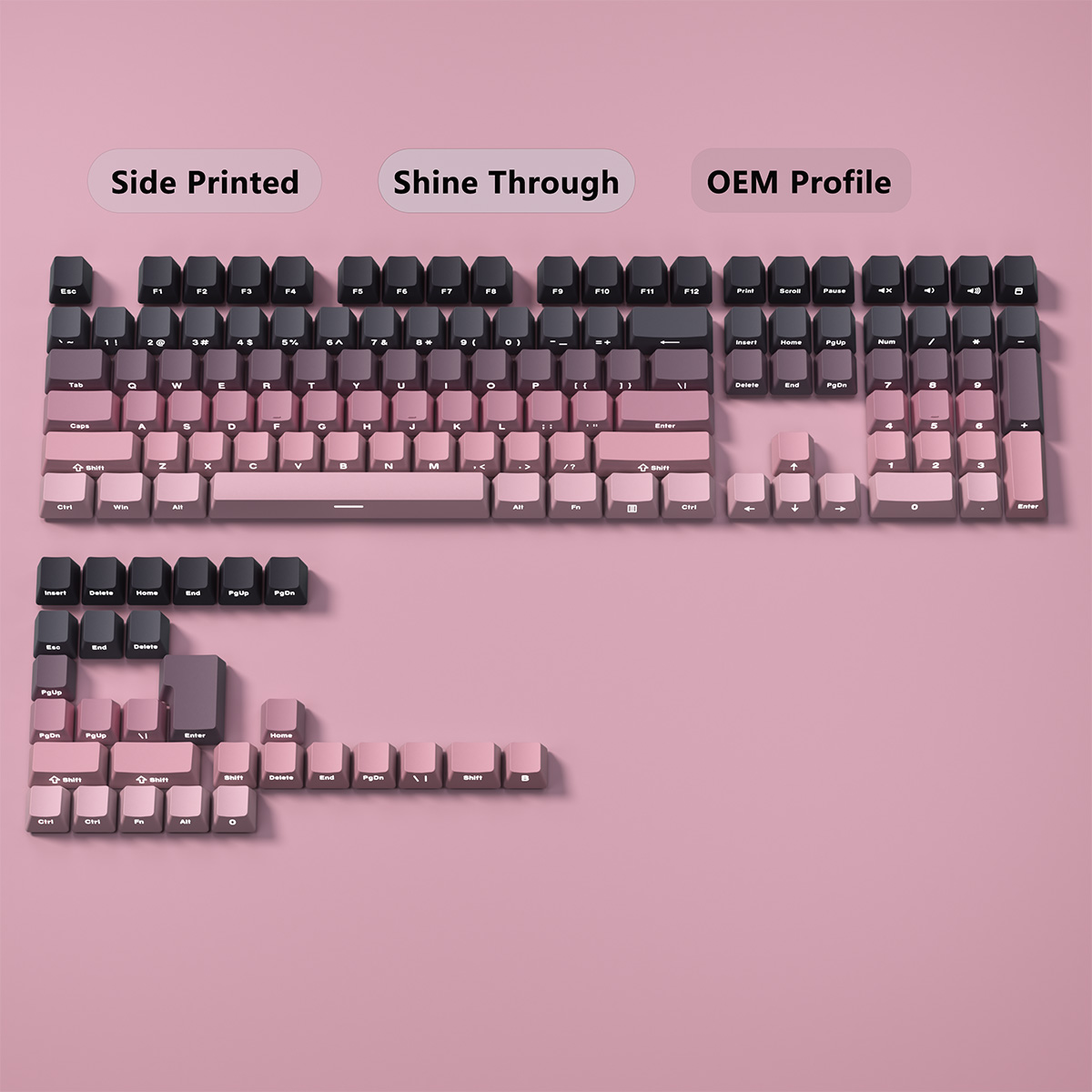 Gradient Keycaps Side Printed  - огляд і ціна Gaming Keyboard Typewriter