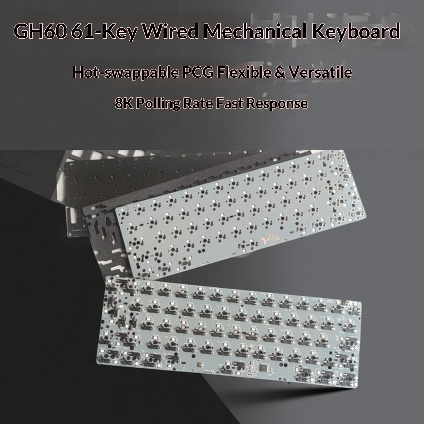GH60 Keyboard PCB Customized W - огляд і ціна Hot Swap Pcb