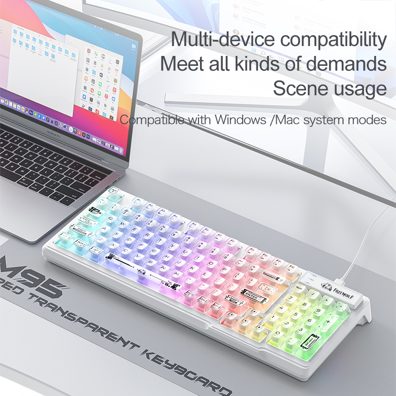 98% Compact Layout Wired RGB S - огляд і ціна Keyboard Gaming Transparent