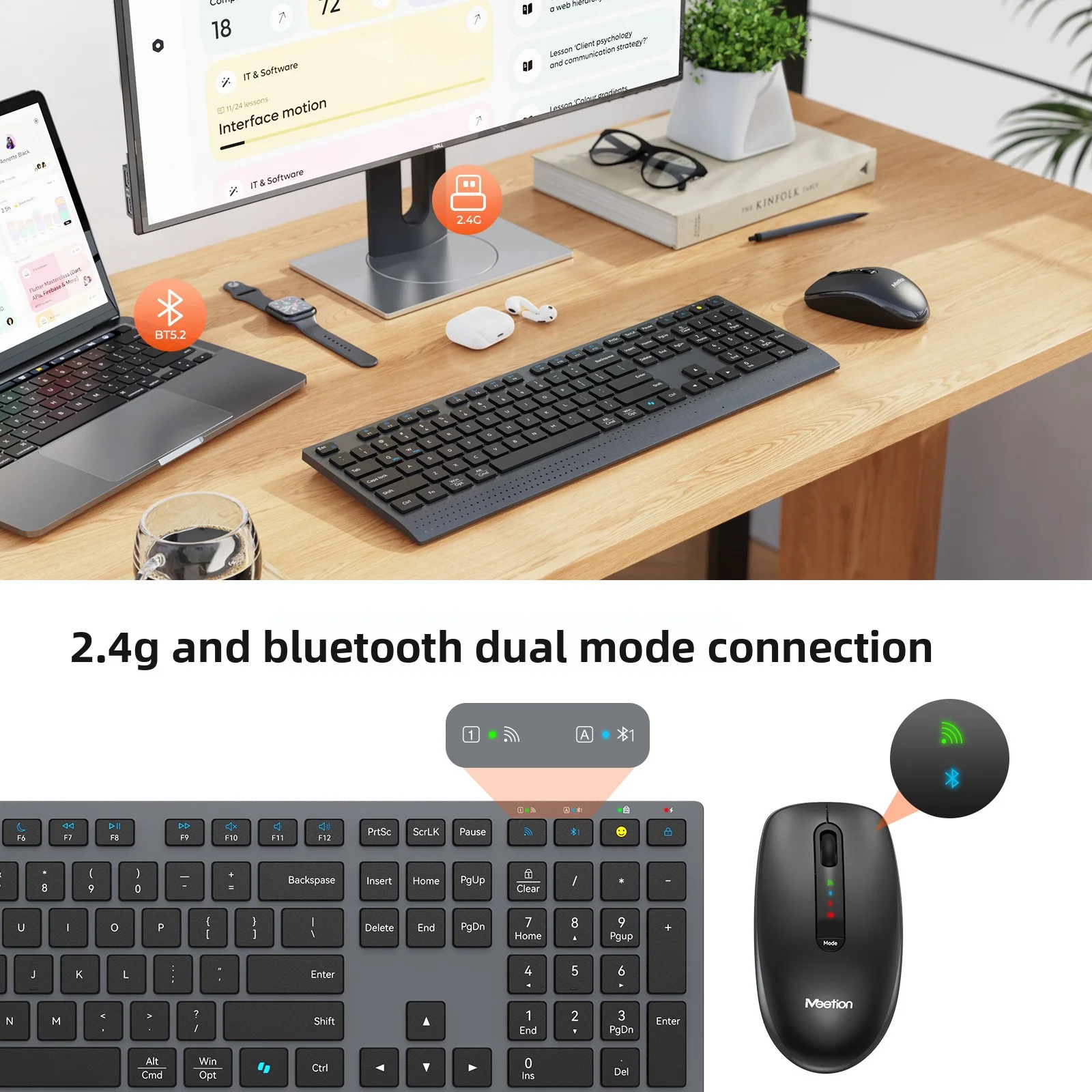 2.4G Bluetooth Dual-mode Wirel - огляд і ціна Gaming Keyboard Mouse Set