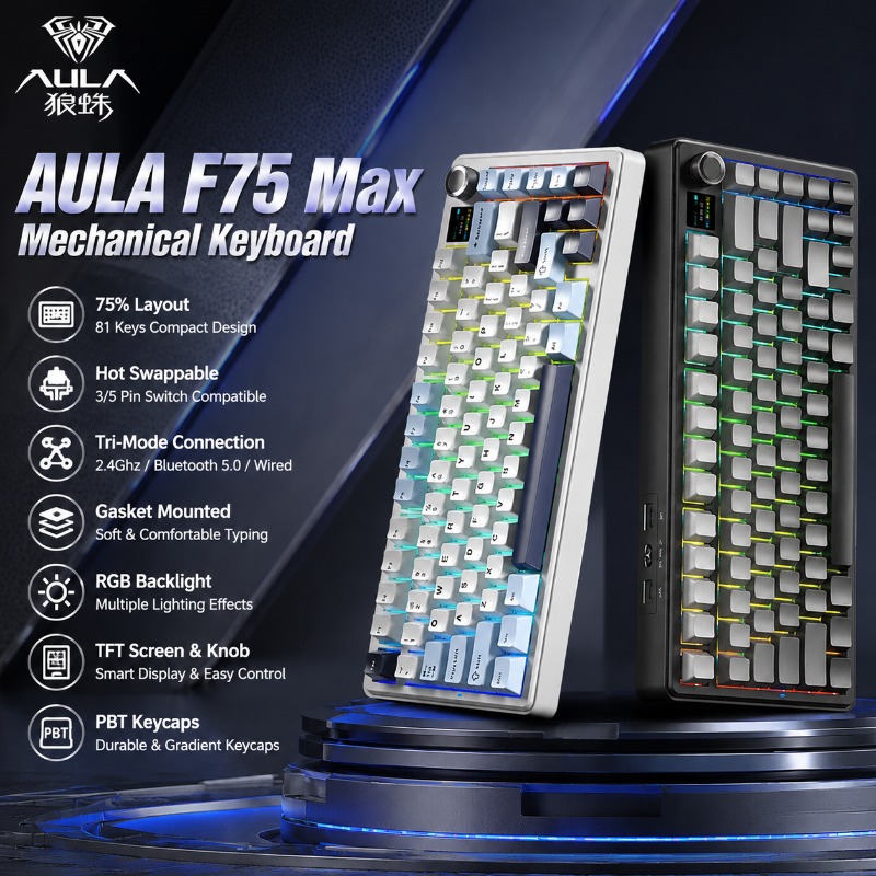 AULA F75 Max Mechanical Keyboa - огляд і ціна Gaming Keyboard Wireless