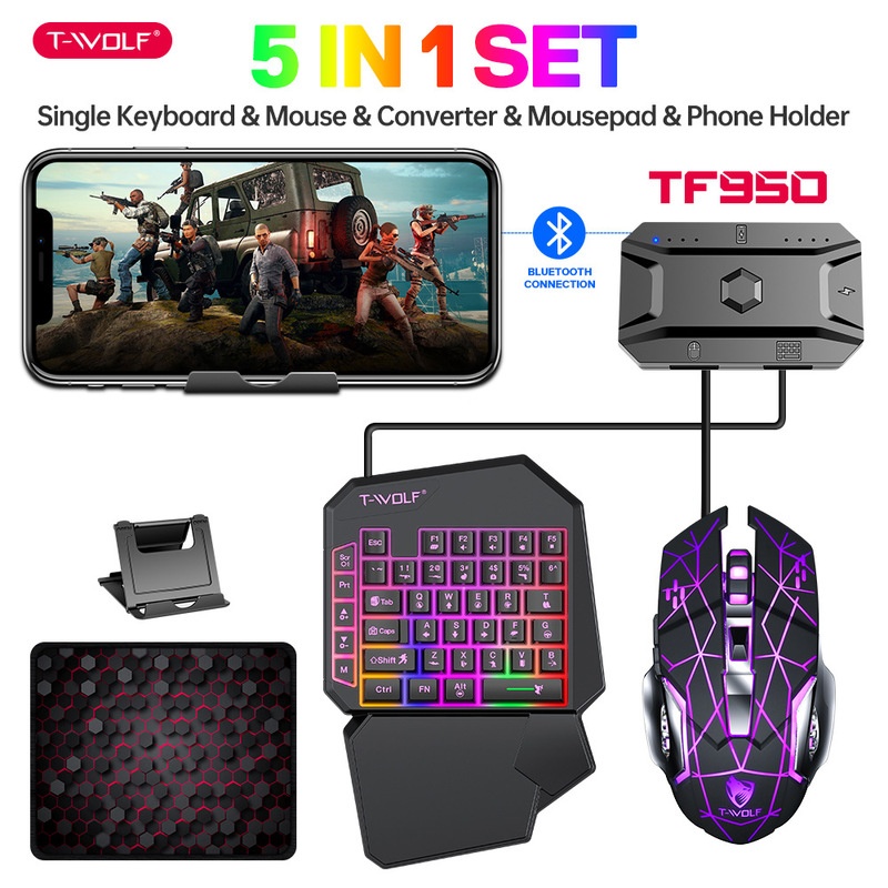 T-Wolf Tf950 5 In 1 One Handed - огляд і ціна Gaming Keyboard And Mouse For Xbox