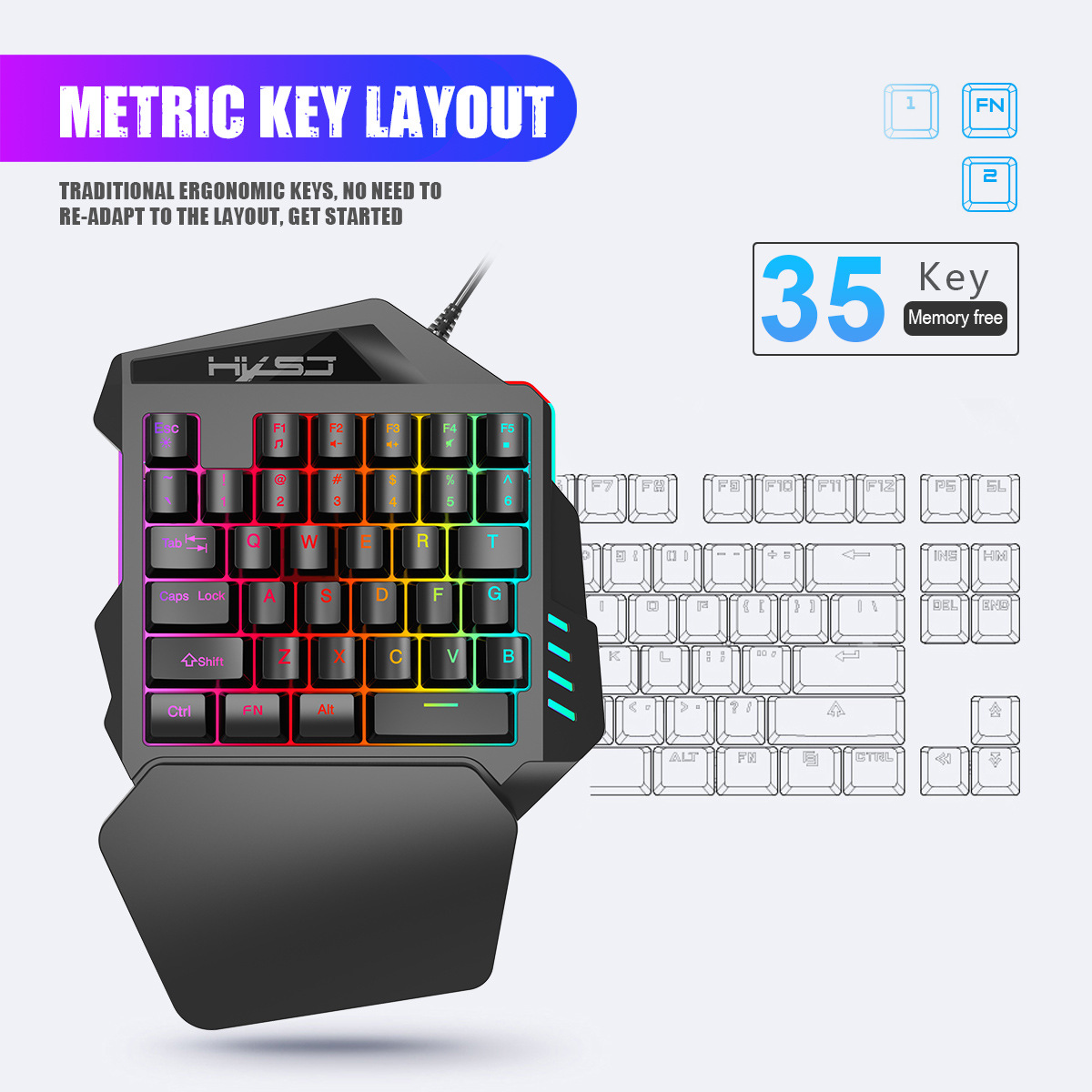 35-key film colorful one-hande - огляд і ціна Gaming Keyboard And Mouse For Xbox