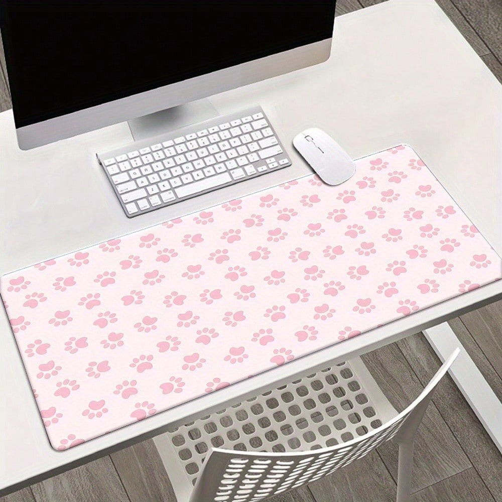 Pink Paw Print Desk Pad ，Large - огляд і ціна Gaming Keyboard Typewriter