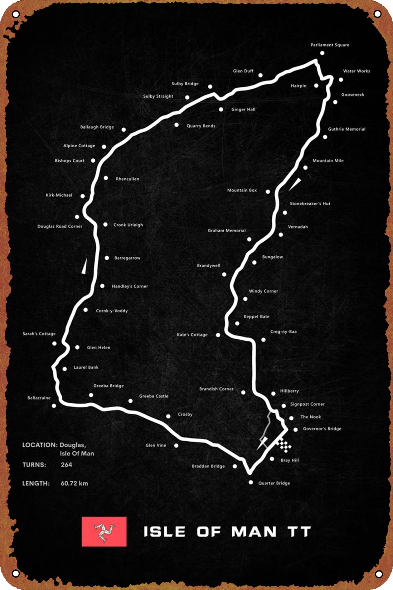 Isle of Man Circuit Poster Met - огляд і ціна Brass Weight Plate