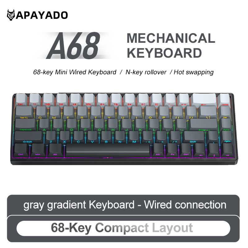 APAYADO A68 Wired Mechanical K - огляд і ціна Gaming Keyboard Bundle